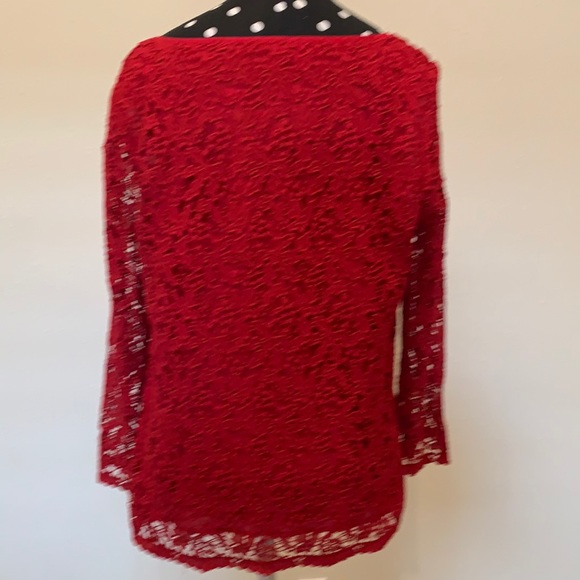 Talbots crimson holiday top - Picture 3 of 4